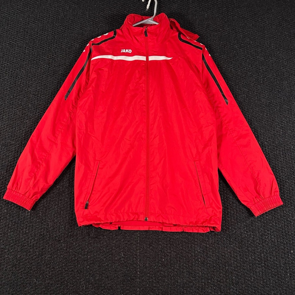 Jako Red Full Zip Hooded Track Training Performance Jacket Kids‎ 164 14Y Youth L